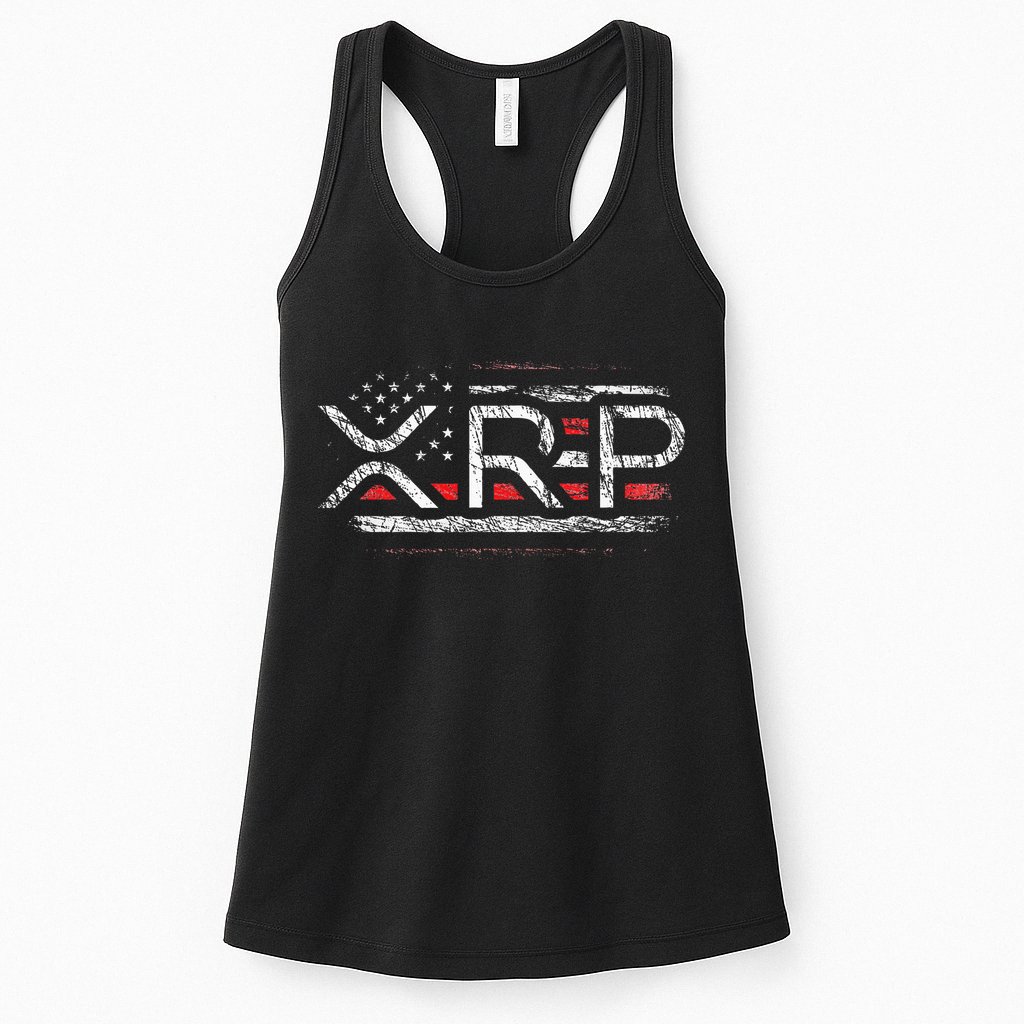 Crypto Currency Xrp Cryptocurrency American Flag Xrp Womens Tank Top