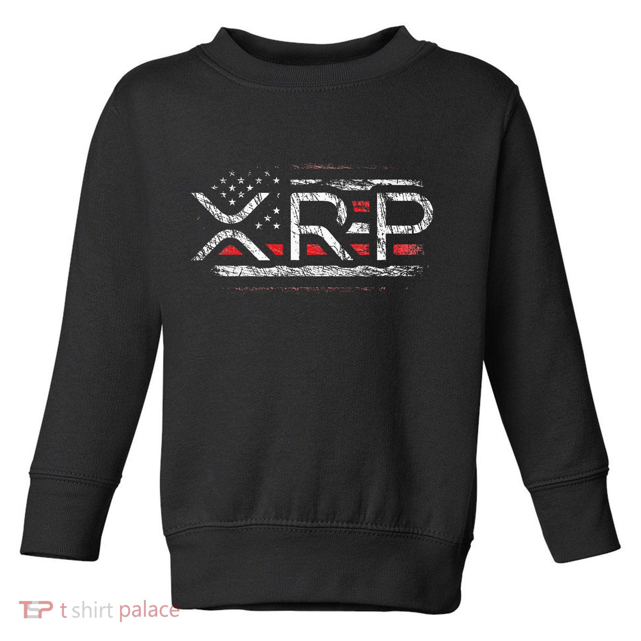 Crypto Currency Xrp Cryptocurrency American Flag Xrp Toddler Sweatshirt