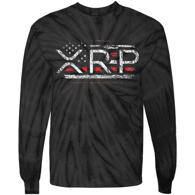 Crypto Currency Xrp Cryptocurrency American Flag Xrp Tie-Dye Long Sleeve Shirt
