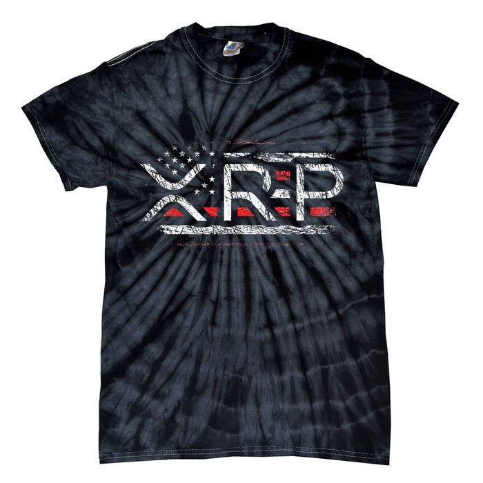 Crypto Currency Xrp Cryptocurrency American Flag Xrp Tie-Dye T-Shirt