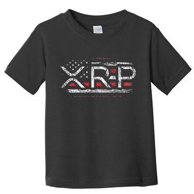 Crypto Currency Xrp Cryptocurrency American Flag Xrp Toddler T-Shirt