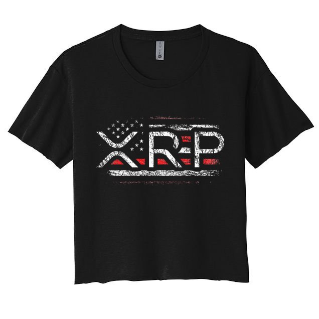 Crypto Currency Xrp Cryptocurrency American Flag Xrp Crop Top