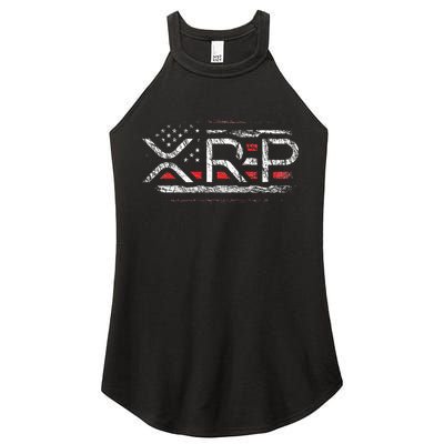 Crypto Currency Xrp Cryptocurrency American Flag Xrp Women's Perfect Tri Rocker Tank
