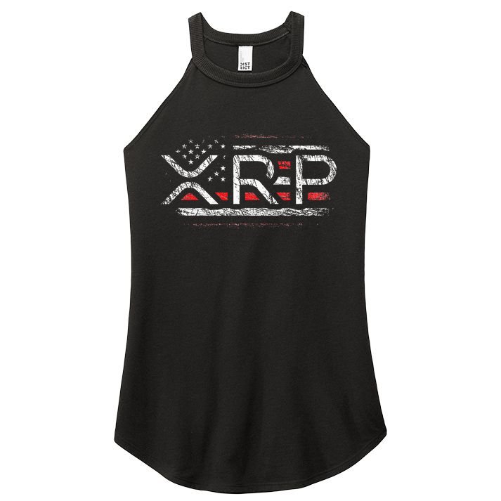 Crypto Currency Xrp Cryptocurrency American Flag Xrp Women's Perfect Tri Rocker Tank