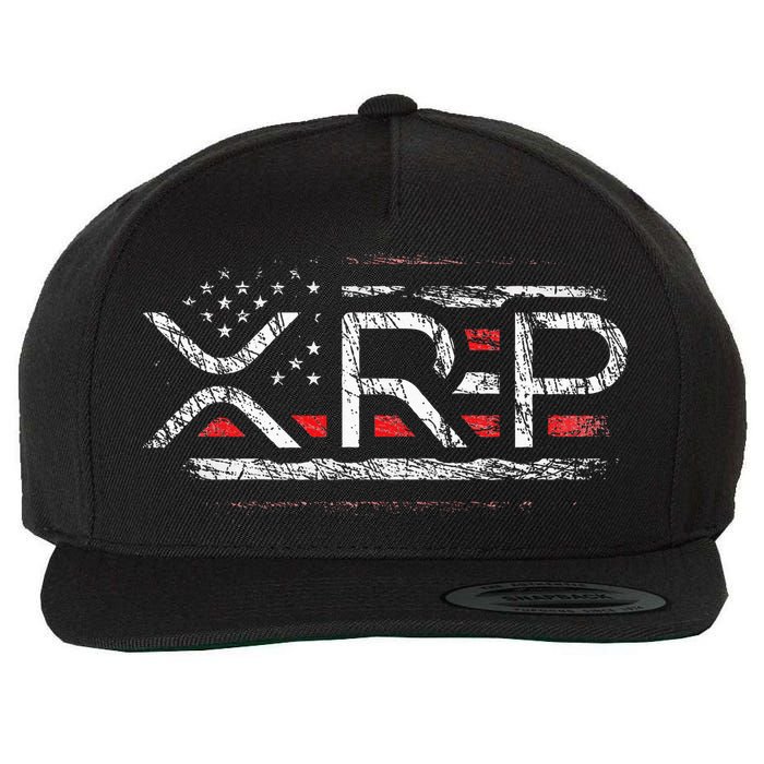 Crypto Currency Xrp Cryptocurrency American Flag Xrp Wool Snapback Cap
