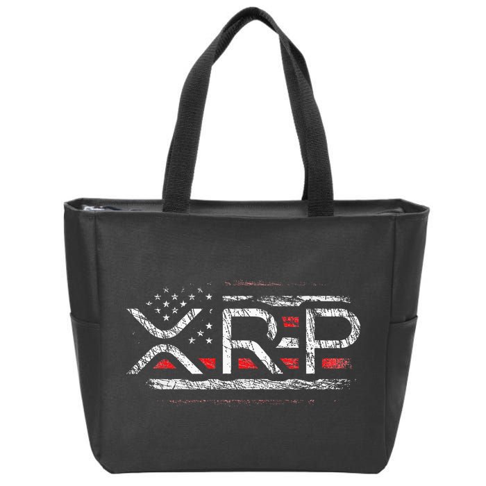 Crypto Currency Xrp Cryptocurrency American Flag Xrp Zip Tote Bag