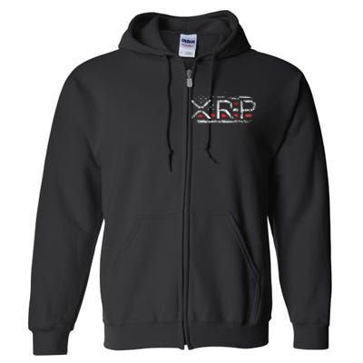 Crypto Currency Xrp Cryptocurrency American Flag Xrp Full Zip Hoodie