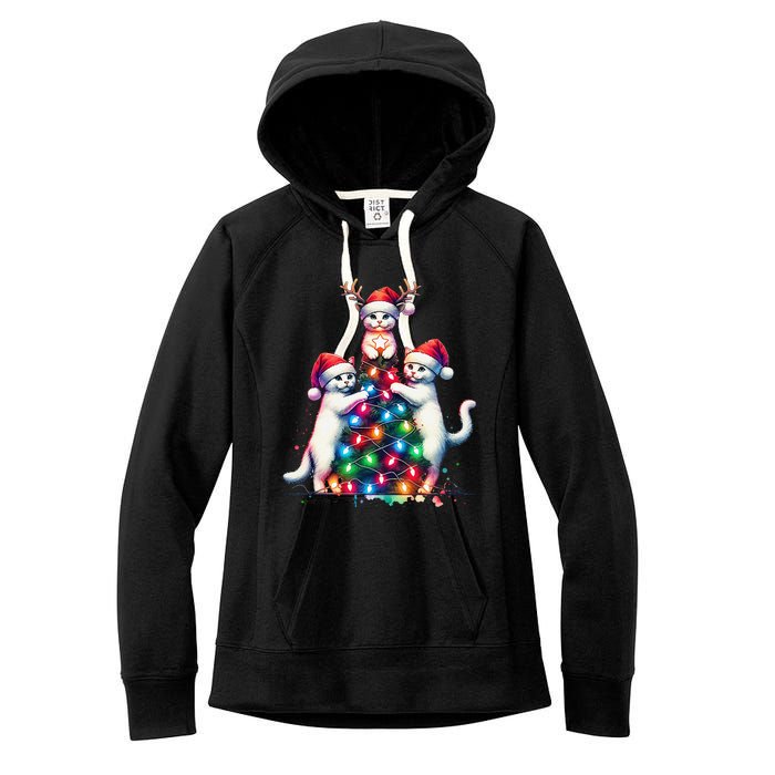 Christmas Cat Xmas Cats Christmas Cat Lover Gift Women's Fleece Hoodie