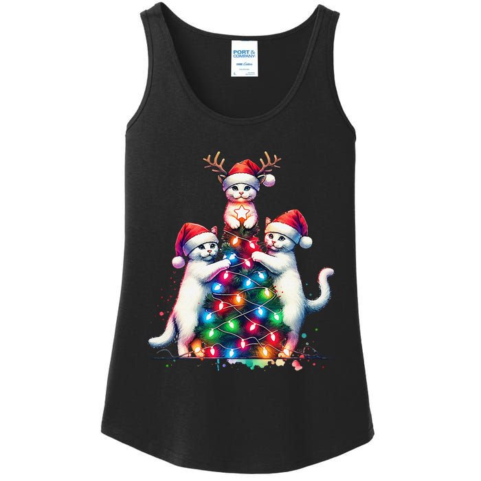 Christmas Cat Xmas Cats Christmas Cat Lover Gift Ladies Essential Tank