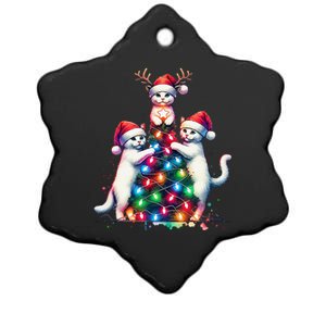 Christmas Cat Xmas Cats Christmas Cat Lover Gift Ceramic Star Ornament