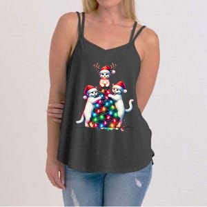 Christmas Cat Xmas Cats Christmas Cat Lover Gift Women's Strappy Tank