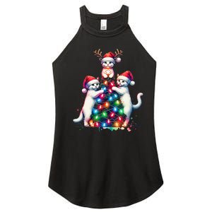 Christmas Cat Xmas Cats Christmas Cat Lover Gift Women's Perfect Tri Rocker Tank