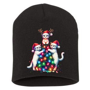 Christmas Cat Xmas Cats Christmas Cat Lover Gift Short Acrylic Beanie