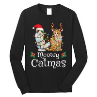 Christmas Cat Xmas Tree Cat Lover Funny Meowy Catmas Long Sleeve Shirt