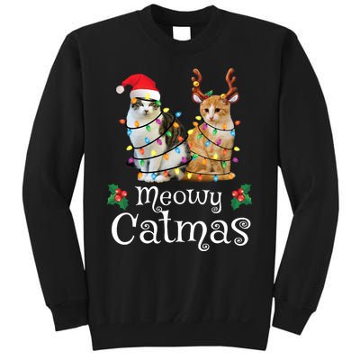 Christmas Cat Xmas Tree Cat Lover Funny Meowy Catmas Sweatshirt