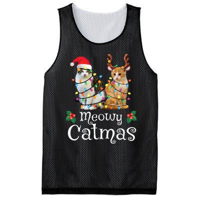 Christmas Cat Xmas Tree Cat Lover Funny Meowy Catmas Mesh Reversible Basketball Jersey Tank