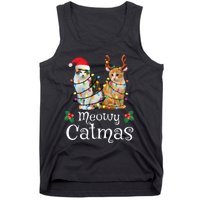 Christmas Cat Xmas Tree Cat Lover Funny Meowy Catmas Tank Top