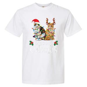 Christmas Cat Xmas Tree Cat Lover Funny Meowy Catmas Garment-Dyed Heavyweight T-Shirt