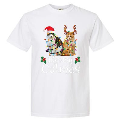 Christmas Cat Xmas Tree Cat Lover Funny Meowy Catmas Garment-Dyed Heavyweight T-Shirt