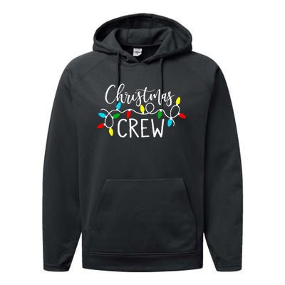 Christmas Crew Xmas Lights Pajama Happy Holiday Performance Fleece Hoodie