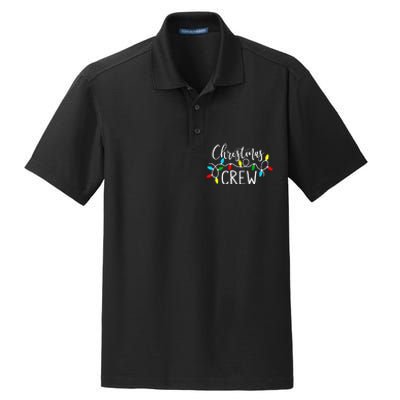 Christmas Crew Xmas Lights Pajama Happy Holiday Dry Zone Grid Polo