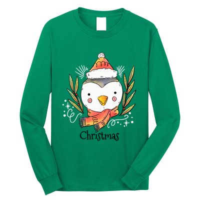 Cute Christmas Xmas Penguin Animal Long Sleeve Shirt