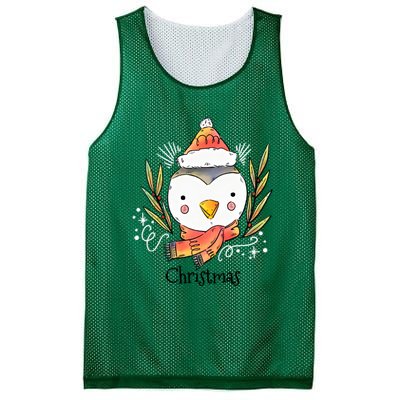 Cute Christmas Xmas Penguin Animal Mesh Reversible Basketball Jersey Tank