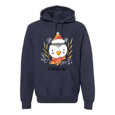 Cute Christmas Xmas Penguin Animal Premium Hoodie