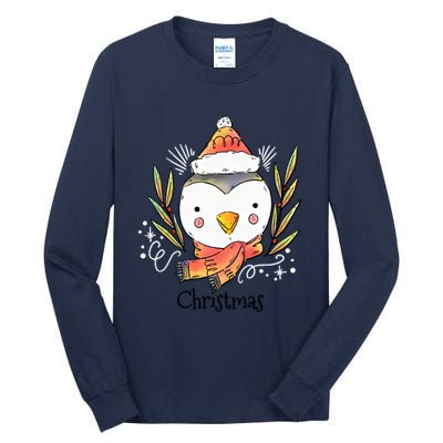 Cute Christmas Xmas Penguin Animal Tall Long Sleeve T-Shirt