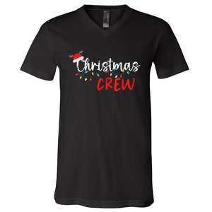 Christmas Crew Xmas Lights Family Matching Pajamas Holiday V-Neck T-Shirt