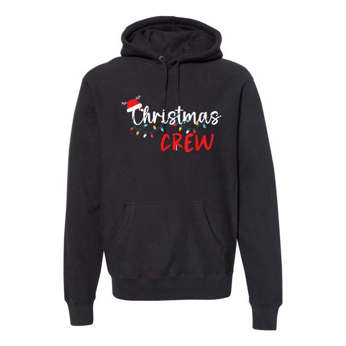 Christmas Crew Xmas Lights Family Matching Pajamas Holiday Premium Hoodie