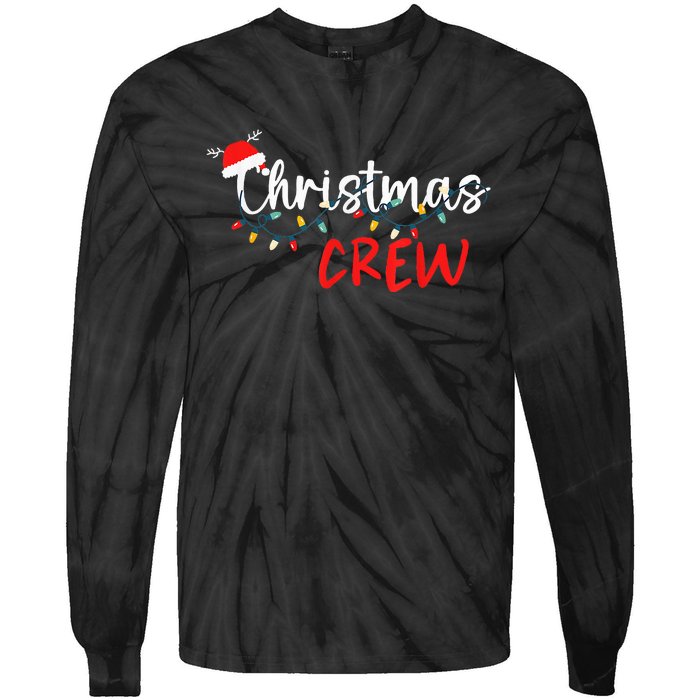 Christmas Crew Xmas Lights Family Matching Pajamas Holiday Tie-Dye Long Sleeve Shirt