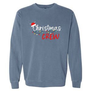 Christmas Crew Xmas Lights Family Matching Pajamas Holiday Garment-Dyed Sweatshirt