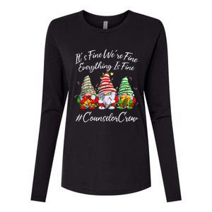 Counselor Crew Xmas Everything Is Fine Christmas Gnomie Womens Cotton Relaxed Long Sleeve T-Shirt