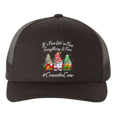 Counselor Crew Xmas Everything Is Fine Christmas Gnomie Yupoong Adult 5-Panel Trucker Hat