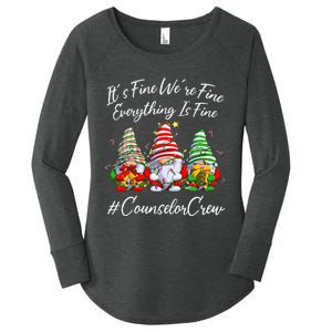 Counselor Crew Xmas Everything Is Fine Christmas Gnomie Women's Perfect Tri Tunic Long Sleeve Shirt