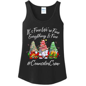 Counselor Crew Xmas Everything Is Fine Christmas Gnomie Ladies Essential Tank