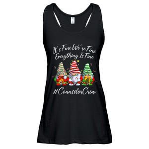 Counselor Crew Xmas Everything Is Fine Christmas Gnomie Ladies Essential Flowy Tank