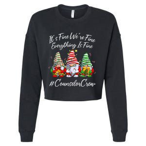 Counselor Crew Xmas Everything Is Fine Christmas Gnomie Cropped Pullover Crew