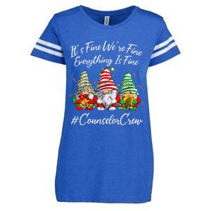 Counselor Crew Xmas Everything Is Fine Christmas Gnomie Enza Ladies Jersey Football T-Shirt