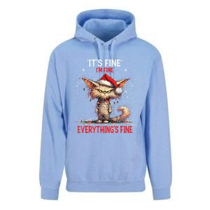 Cute Cat Xmas Lights ItS Fine IM Fine Everything Is Fine Funny Gift Unisex Surf Hoodie