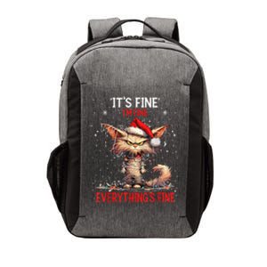 Cute Cat Xmas Lights ItS Fine IM Fine Everything Is Fine Vector Backpack