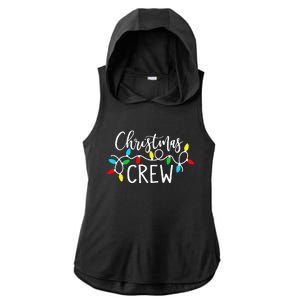 Christmas Crew Xmas Lights Pajama Happy Holiday Ladies PosiCharge Tri-Blend Wicking Draft Hoodie Tank