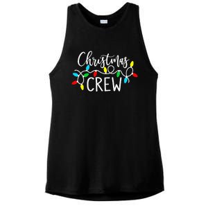 Christmas Crew Xmas Lights Pajama Happy Holiday Ladies PosiCharge Tri-Blend Wicking Tank