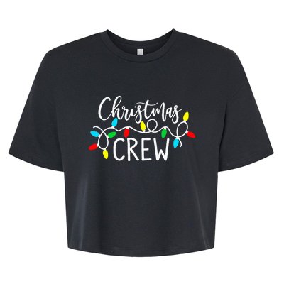 Christmas Crew Xmas Lights Pajama Happy Holiday Bella+Canvas Jersey Crop Tee