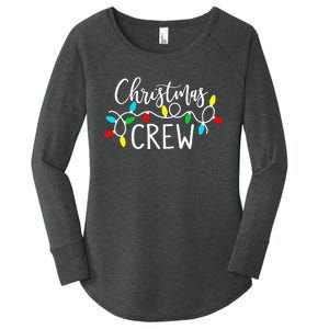 Christmas Crew Xmas Lights Pajama Happy Holiday Women's Perfect Tri Tunic Long Sleeve Shirt