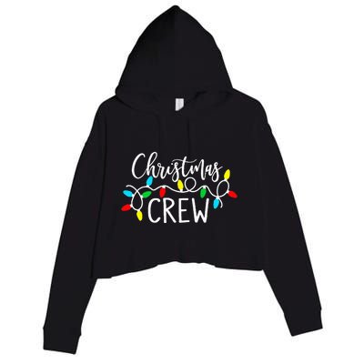 Christmas Crew Xmas Lights Pajama Happy Holiday Crop Fleece Hoodie