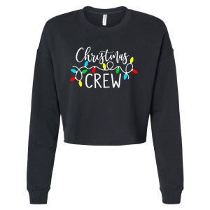 Christmas Crew Xmas Lights Pajama Happy Holiday Cropped Pullover Crew