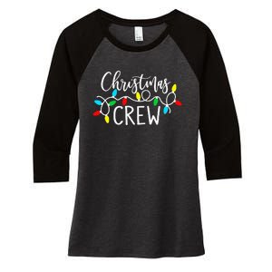 Christmas Crew Xmas Lights Pajama Happy Holiday Women's Tri-Blend 3/4-Sleeve Raglan Shirt