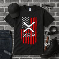 Crypto Currency Xrp Ripple Internet Money American Flag Tall T-Shirt